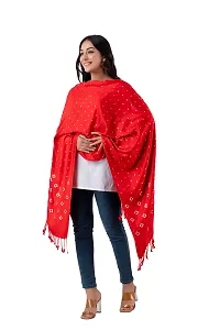 CLOTH KING Presents Girls Womens Viscose Stole Self Design Stole Fancy Stole Womens Shawl Lightweight Stoles For Any Season(Pack Of 1). (Free Size, Red)-thumb2