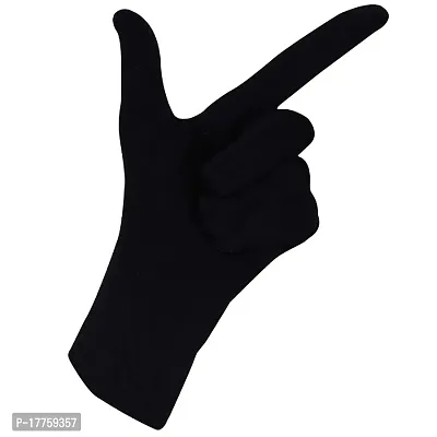 CLOTH KING Presents Mens and Womens Cotton Hand Protection Short Gloves Summer Gloves Reusable Cotton Full Finger Gloves Activa Riding Gloves for Driving Or Sports (Pack of 3). (Free-Size, Black)-thumb3