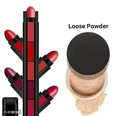 5in 1 best quality red lipstick with loose powder-thumb0