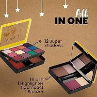 12 Eyeshadows Highlighter Blusher and Bronzer Palette for Women (26.0 gm) (Shade-1)-thumb2