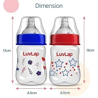 Neck Baby Feeding Bottle, PP, BPA Free, 0m+, Pack of 2 (Stars, Red Blue Floral)-thumb1