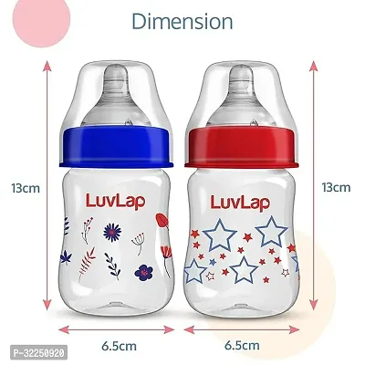 Neck Baby Feeding Bottle, PP, BPA Free, 0m+, Pack of 2 (Stars, Red Blue Floral)-thumb2