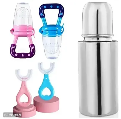 Stainless Steel Feeding Bottle, Food Feeder for Baby/Infants (2 PC)-thumb0