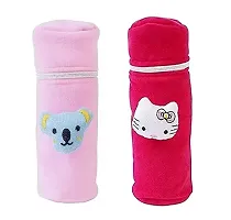 Soft Plush Stretchable Baby Feeding Bottle Cover Pack of 3 Suitable for 130-250 ML-thumb1