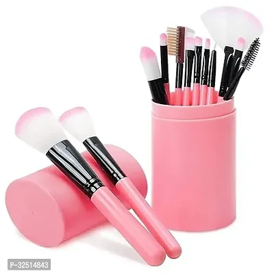 12 Pcs - Makeup Brushes with Case Cosmetic Beauty Saloon Brush for Foundation Eyeshadow Eyebrow Eyeliner Blush Powder Concealer Contour-thumb0