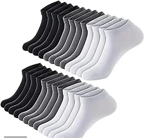 Unisex No Show Socks Men Socks 12 Pairs Low Cut Ankle Sock, Men Short Socks Running Casual Anti Slip Silicon Grip Combo Cotton Sneaker Shoe Socks (Free Size)