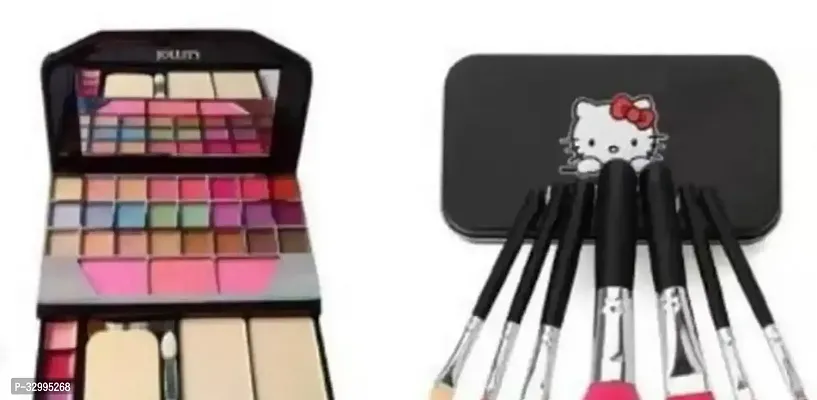 Make-Up Kit with 7pc Make-up Brush with Black Tin Box-thumb0