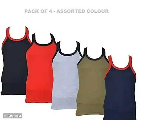 Pack of 4 - Mens Cotton Blend Gym Vests-thumb0