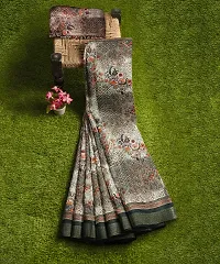 Stylish Grey Tussar Silk Saree With Blouse Piece For Women-thumb2