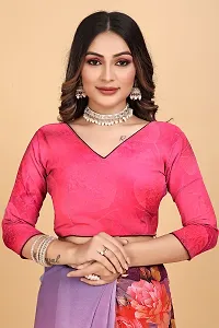 Stylish Pink Georgette Saree With Blouse Piece For Women-thumb2