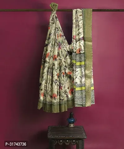 Stylish Multicoloured Tussar Silk Saree With Blouse Piece For Women