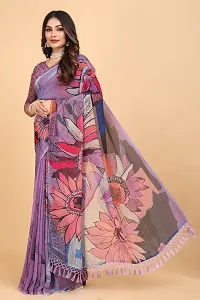 Stylish Purple Georgette Saree With Blouse Piece For Women-thumb3