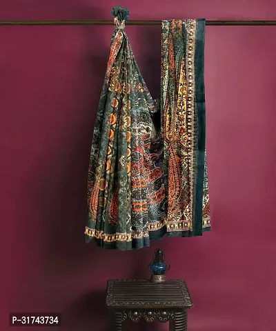 Stylish Multicoloured Chanderi Silk Saree With Blouse Piece For Women