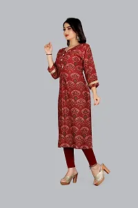 Delany Women's Printed Rayon Round Neck 3/4 Sleeve Latest Short Kurti (HNBG_445660)-thumb2