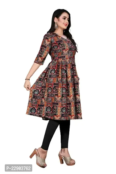 Delany Women's Printed Rayon V-Neck 3/4 Sleeve Latest Short Kurti (HNBG_445673)-thumb0