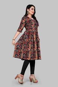 Delany Women's Printed Rayon V-Neck 3/4 Sleeve Latest Short Kurti (HNBG_445673)-thumb1