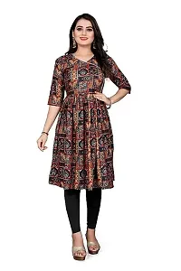 Delany Women's Printed Rayon V-Neck 3/4 Sleeve Latest Short Kurti (HNBG_445673)-thumb3