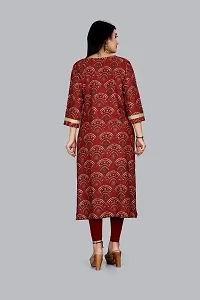 Delany Women's Printed Rayon Round Neck 3/4 Sleeve Latest Short Kurti (HNBG_445660)-thumb1