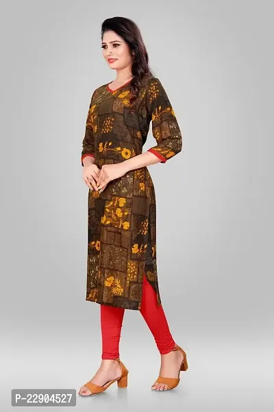 Delany Women's Printed Rayon V-Neck 3/4 Sleeve Latest Short Kurti (HNBG_445566)-thumb2