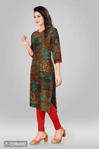 Delany Women's Printed Rayon V-Neck 3/4 Sleeve Latest Short Kurti (HNBG_445566)-thumb2