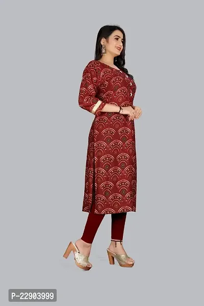 Delany Women's Printed Rayon Round Neck 3/4 Sleeve Latest Short Kurti (HNBG_445660)-thumb4