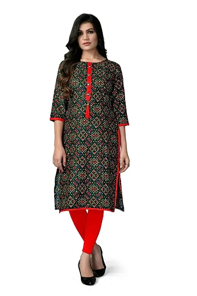 Delany Women's Rayon Round Neck 3/4 Sleeve Latest Short Kurti (HNBG_445733)