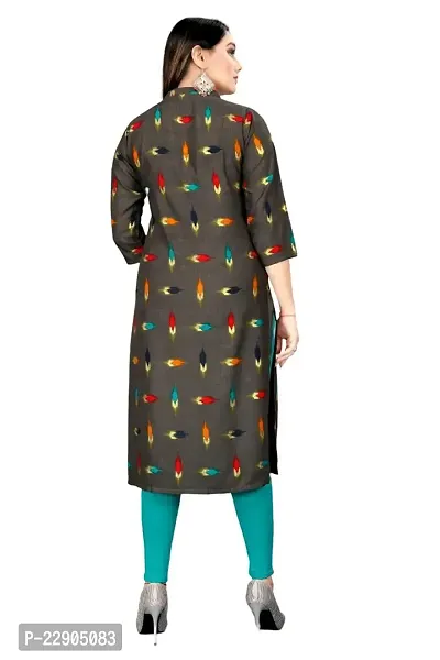 Delany Women's Printed Rayon V-Neck 3/4 Sleeve Latest Short Kurti (HNBG_445810)-thumb3