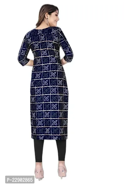 Delany Women's Printed Cotton Round Neck 3/4 Sleeve Latest Short Kurti (HNBG_445596)-thumb2