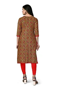 Delany Women's Printed Rayon Round Neck 3/4 Sleeve Latest Short Kurti (HNBG_445733)-thumb1