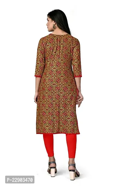 Delany Women's Printed Rayon Round Neck 3/4 Sleeve Latest Short Kurti (HNBG_445733)-thumb2