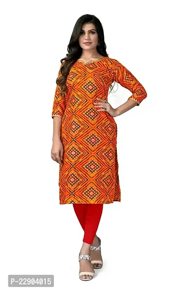 Delany Women's Printed Rayon V-Neck 3/4 Sleeve Latest Short Kurti (HNBG_445716)-thumb3