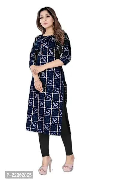 Delany Women's Printed Cotton Round Neck 3/4 Sleeve Latest Short Kurti (HNBG_445596)-thumb4