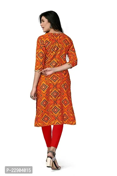 Delany Women's Printed Rayon V-Neck 3/4 Sleeve Latest Short Kurti (HNBG_445716)-thumb2