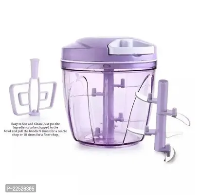 AV Jumbo Vegetable Chopper Cutter Whisking Set with Storage Lid for Kitchen 6 SS Blades  Whisker Blade 1000 ML-thumb0