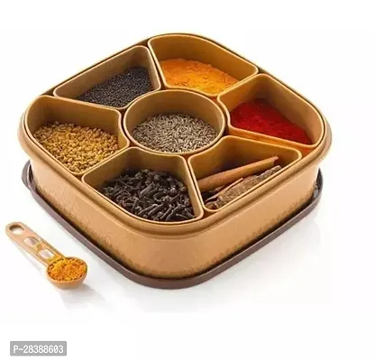 Masala Spice Box Kitchen Masala Storage Dabba 7 Compartment Spice Container Multicolor-thumb0