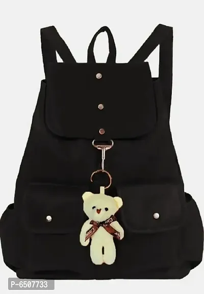 BLACK BACKPACK FOR GIRL WITH TEDDY
