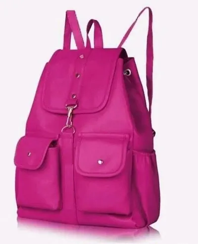 Stylish Solid PU Backpacks For Women