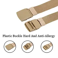 ESSTAIN Men's Nylon woven fabric Belt, Hole free plastic flap buckle(Pack of 2) (Gold  Gray)-thumb3