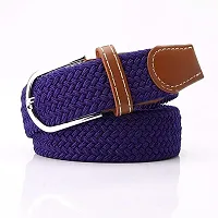 ESSTAIN Stretchable Braided Cotton Belt for Women and Men (Pack of 1) (Indigo Blue)-thumb1