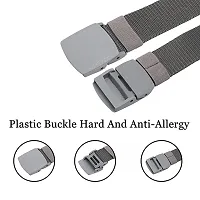 ESSTAIN Men's Nylon woven fabric Belt, Hole free plastic flap buckle (Gray)-thumb4