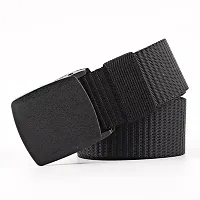 ESSTAIN Men's Nylon woven fabric Belt, Hole free plastic flap buckle(Pack of 2) (Black  Blue)-thumb3