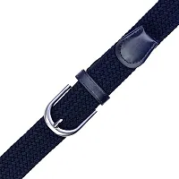 ESSTAIN Stretchable Braided Cotton Belt for Women and Men (Pack of 1) (Dark Bue)-thumb3