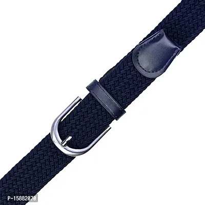 ESSTAIN Stretchable Braided Cotton Belt for Women and Men (Pack of 1) (Dark Bue)-thumb4