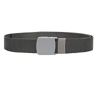 ESSTAIN Men's Nylon woven fabric Belt, Hole free plastic flap buckle (Gray)-thumb3