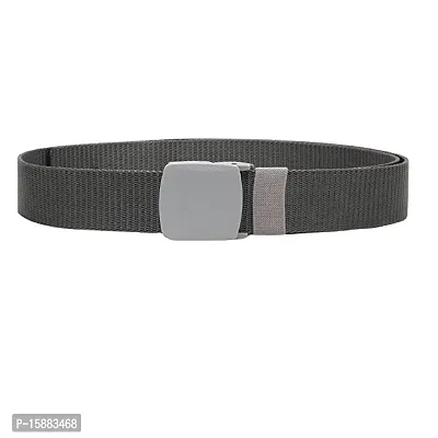 ESSTAIN Men's Nylon woven fabric Belt, Hole free plastic flap buckle (Gray)-thumb4