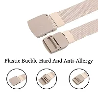 ESSTAIN Men's Army Tactical Automatic Buckle Nylon Canvas Survival Strap Waist Belt (Cream  Blue)-thumb1