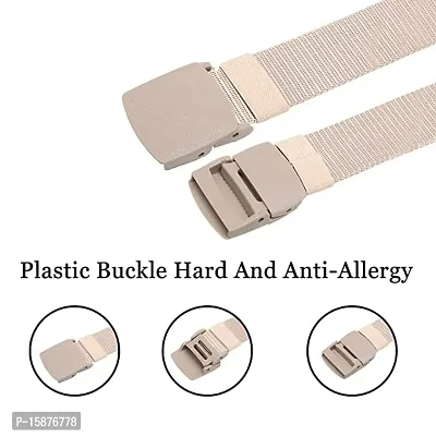 ESSTAIN Men's Army Tactical Automatic Buckle Nylon Canvas Survival Strap Waist Belt (Cream  Blue)-thumb2