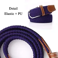 ESSTAIN Stretchable Braided Cotton Belt for Women and Men (Pack of 1) (Indigo Blue)-thumb4