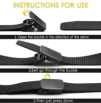 ESSTAIN Men's Army Tactical Automatic Buckle Nylon Canvas Survival Strap Waist Belt (Black  Cream)-thumb4