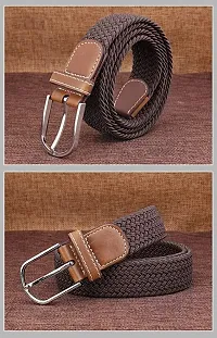 ESSTAIN Stretchable Braided Cotton Belt for Women and Men (Pack of 1) (Brown)-thumb4